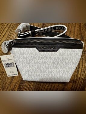 Michael Kors White and Black Crossbody Belt Bag